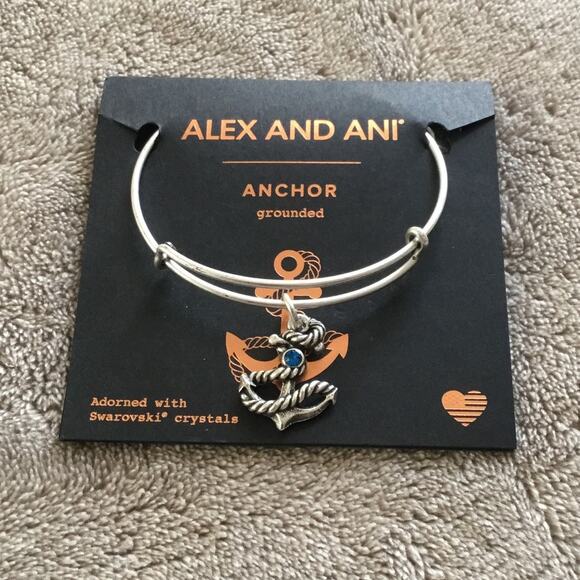 Alex and Ani Jewelry - Alex and Ani Anchor III EWB, Rafaelian Silver Bangle Bracelet